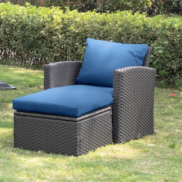 Red Barrel Studio® Clarysse Patio Chair And Ottoman With Cushions Wayfair